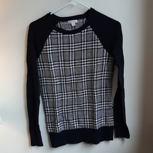 Merona black and white patterned sweater - Picture 1 of 5